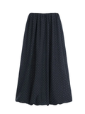 Jupe midi noire à pois